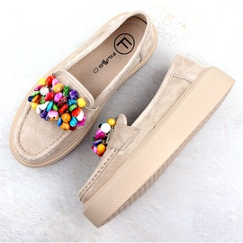 Plăceri din piele pe platformă cu bej bege Filippo DP6765 4 Plăceri din piele pe platformă cu bej bege Filippo DP6765 4