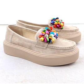 Plăceri din piele pe platformă cu bej bege Filippo DP6765 3 Plăceri din piele pe platformă cu bej bege Filippo DP6765 3