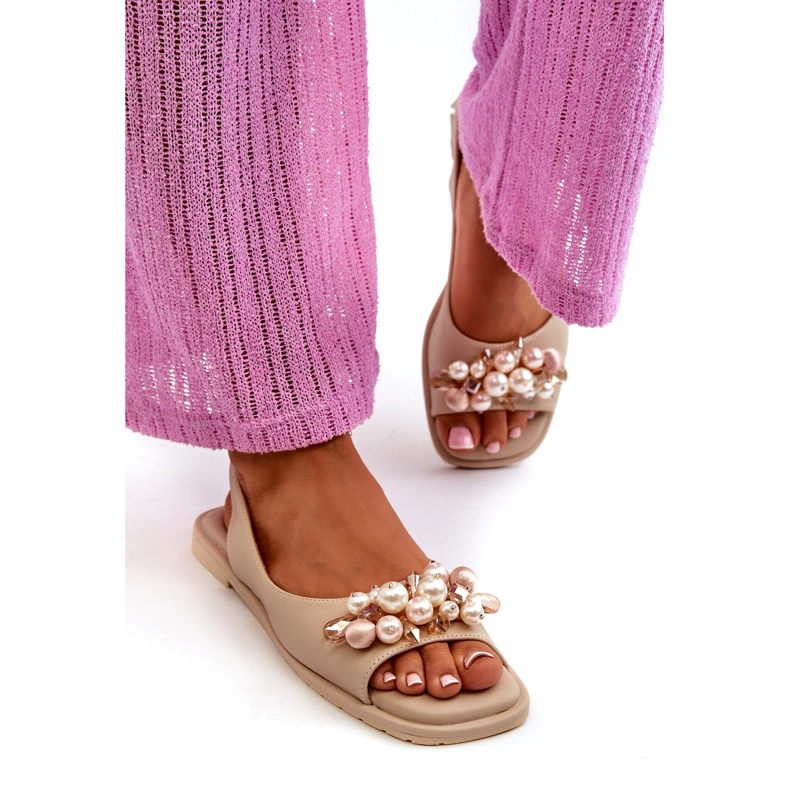 Sandale Dama Cu Decoratiuni S.Barski KV27-004 Bej 2