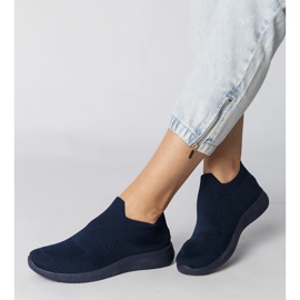 Adidași sportivi albastru bleumarin cu un superior de șosetă 1