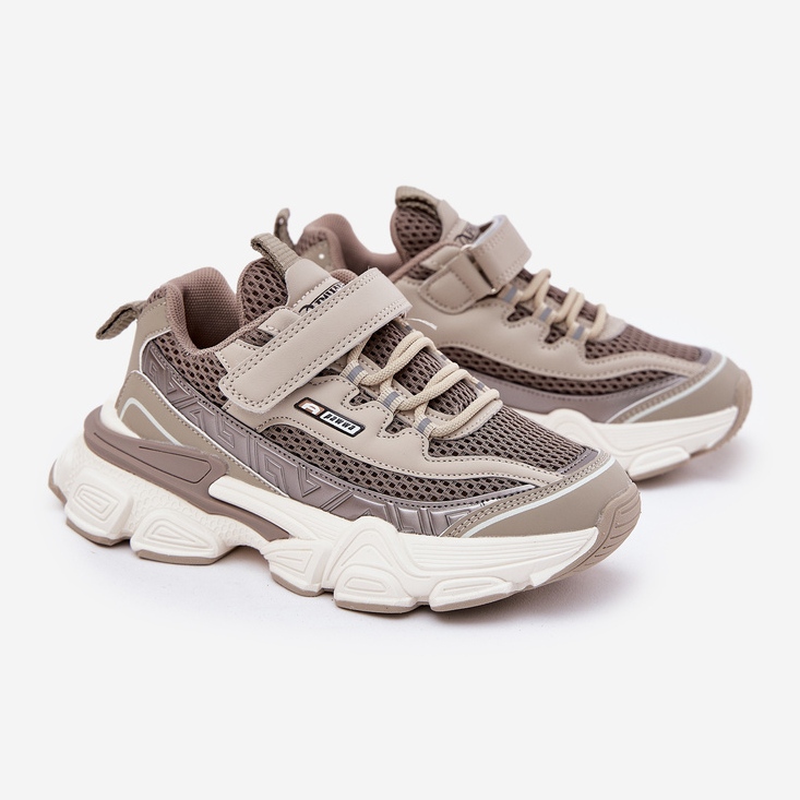 Pantofi sport pentru adidași pentru Kaki Velcro bej 1