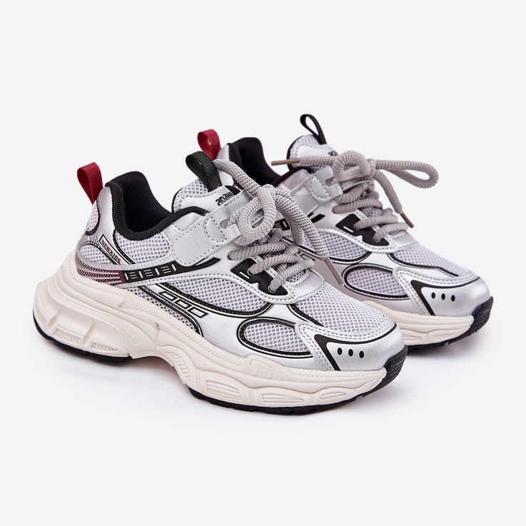 Adidași pentru copii pe o talpă groasă de argint Xairana 1