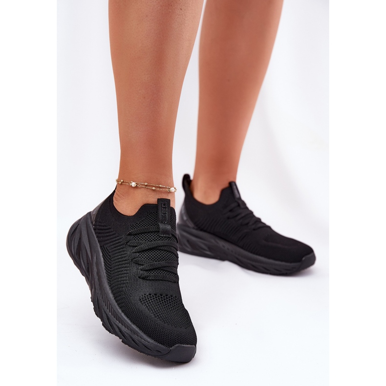 Pantofi sport pentru femei slockate ușoare Star Big Star RR274A132 Sistem Hi-Polish System Negru 2