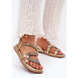 ARTIKER Sandale pentru femei cu decor Eco Eco Shose Artker 56C1362 Aur de aur 2