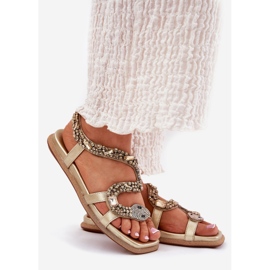 ARTIKER Sandale pentru femei cu decor Eco Eco Shose Artker 56C1362 Aur de aur 1