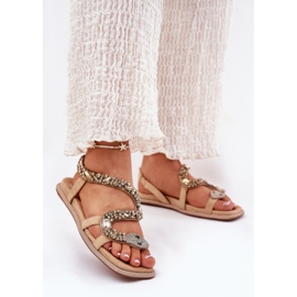 Sandale pentru femei cu decorare Eco Sonflower Artiker 56C1361 Beige bej 2 Sandale pentru femei cu decorare Eco Sonflower Artiker 56C1361 Beige bej 2