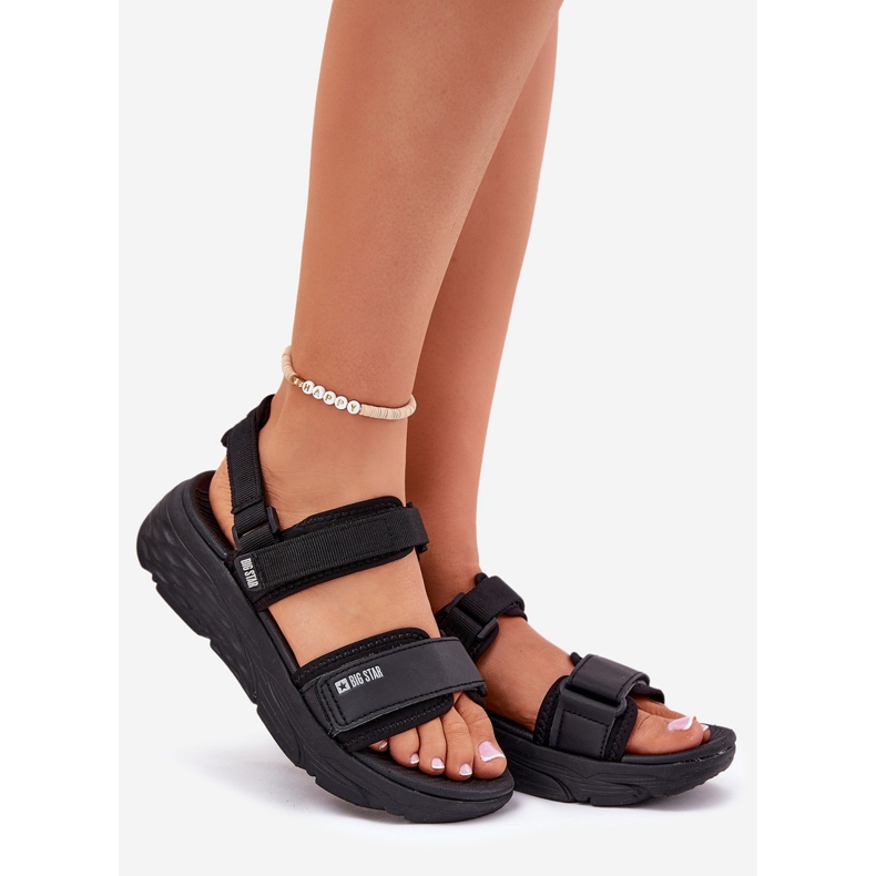 Sandale sport pentru femei pe Big Star RR274A077 Platforma neagră negru 1