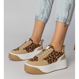 Adidași de leopard pentru femei de la Ekozamszu maro 1