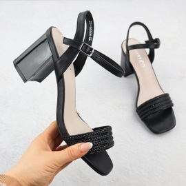 Sandale pentru femei pe Black Vinceza 62228 Post negru 1