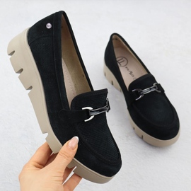 Pantofi din piele pentru femei pentru nunți Black Filippo 7002 negru 1