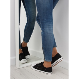 Adidași din dantelă neagră pentru femei NB89P Black negru 1