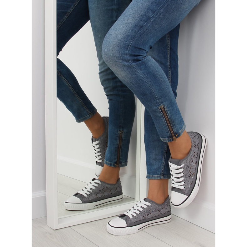 Tenisi dama din dantela gri NB89P gri 2 Tenisi dama din dantela gri NB89P gri 2