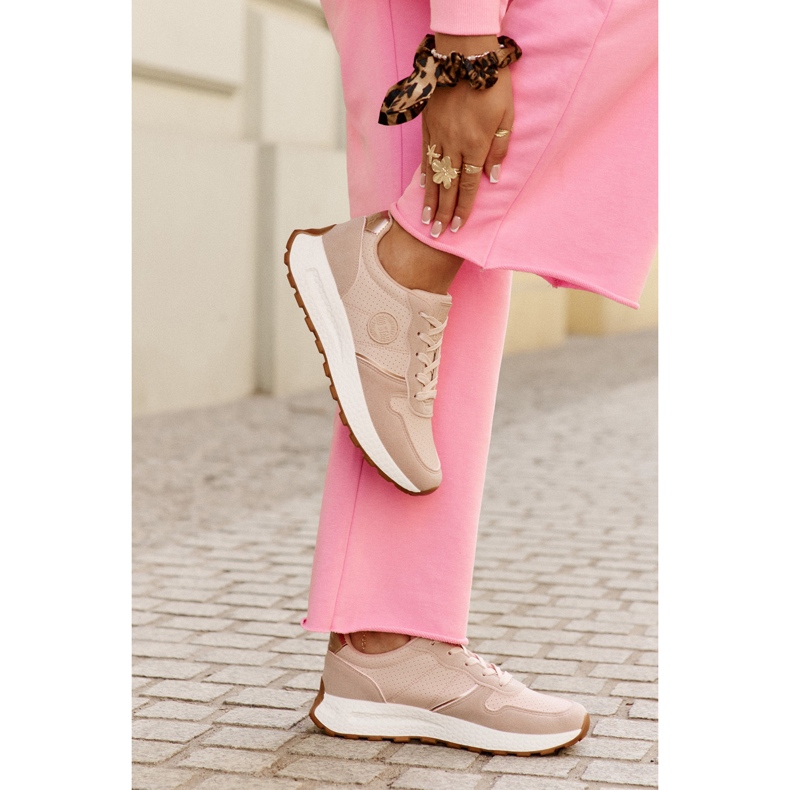 Adidași pentru femei pe platformă Big Star RR274489 Hi-Polish Pink System roz 2