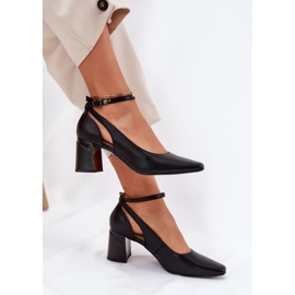 Pompe din piele pe post Maciejka K6816-01 Negru 6