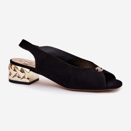 Sandale Suede Elegant pentru femei Chebello 4724 Negru 1