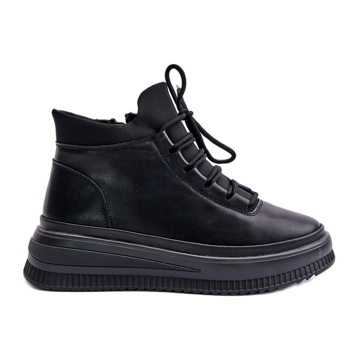 Pantofi sport ușori din piele pe platforma Artiker 55C1041 Negru 4 Pantofi sport ușori din piele pe platforma Artiker 55C1041 Negru 4