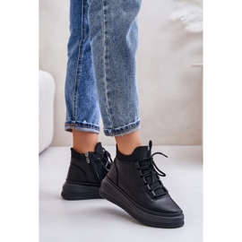 Pantofi sport ușori din piele pe platforma Artiker 55C1041 Negru 2 Pantofi sport ușori din piele pe platforma Artiker 55C1041 Negru 2