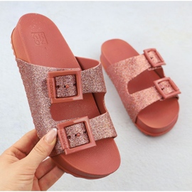 Flip -flops pentru femei cu catarame de plajă din piscină Zaxy RR285025 roșu 1