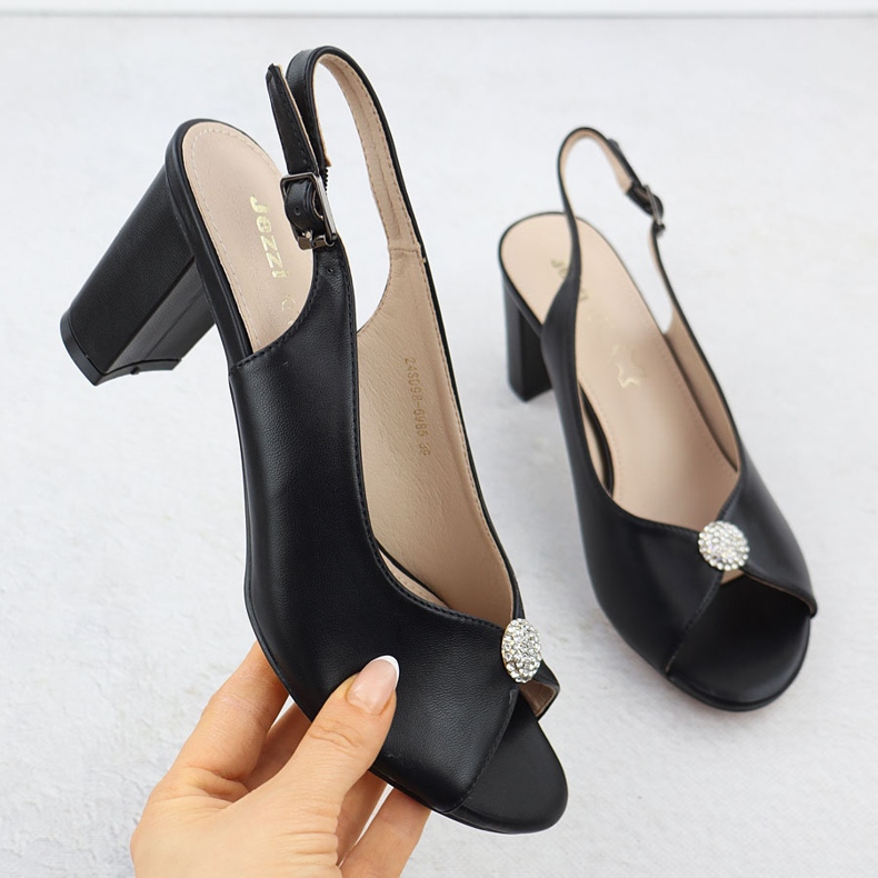 Sandale pentru femei pe Black Jezzi 6985 Post negru 1