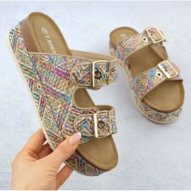 Papuci pe o talpă groasă cu cleme T.Sokolski L25-322 multicolor 1 Papuci pe o talpă groasă cu cleme T.Sokolski L25-322 multicolor 1