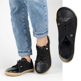 WASAK Pantofi desculți pentru femei din piele minimalistă 0771w Jeans negru 1