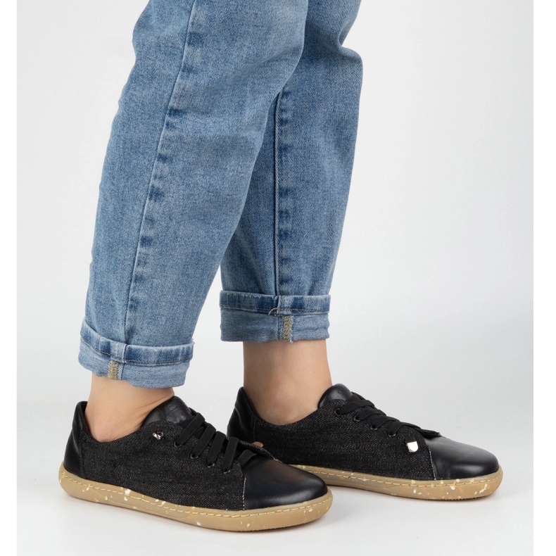 WASAK Pantofi desculți pentru femei din piele minimalistă 0771w Jeans negru 2