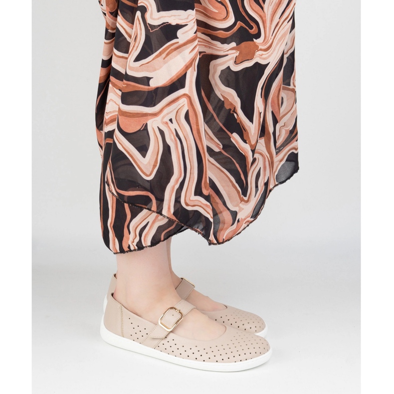 Balerinas pentru femei desculță Olivier 1770POL Pantofi din piele cu cataramă bej 2 Balerinas pentru femei desculță Olivier 1770POL Pantofi din piele cu cataramă bej 2