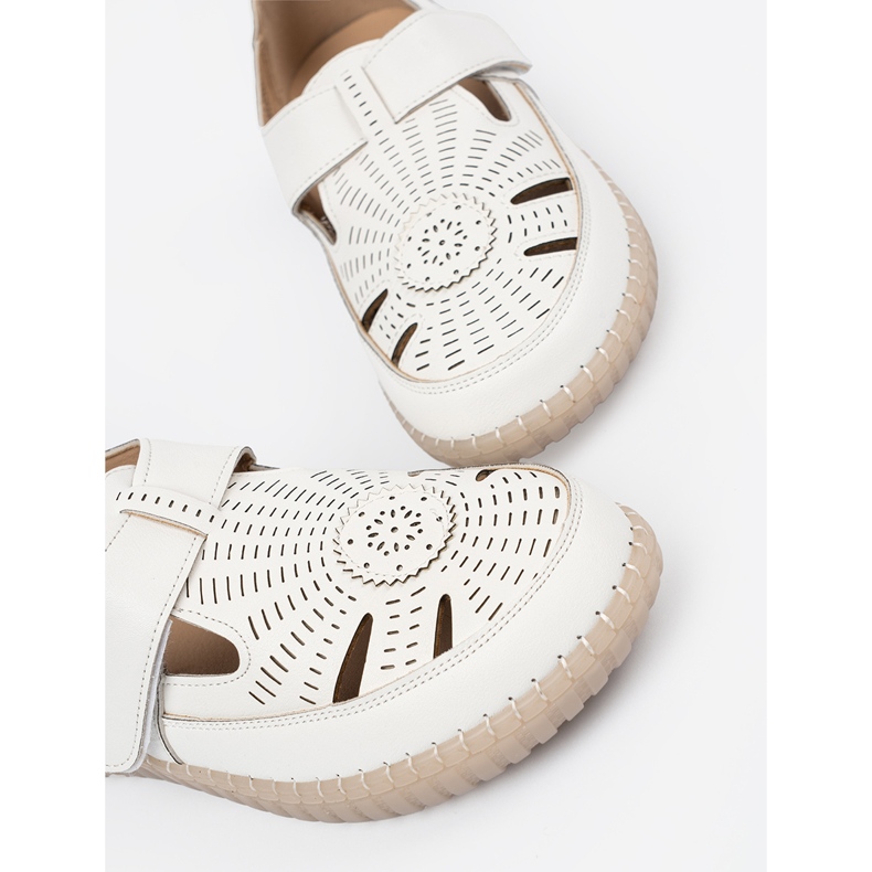 Seastar Pantofi pentru femei deschise cu Velcro alb 1