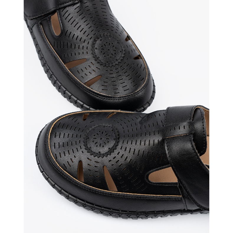 Seastar Pantofi pentru femei deschise cu Velcro negru 2