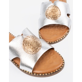 Seastar Flip -flops de argint cu un decor de aur 4