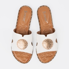 Seastar Flip -flops alb cu un decor auriu 4