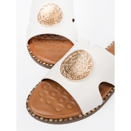 Seastar Flip -flops alb cu un decor auriu 1