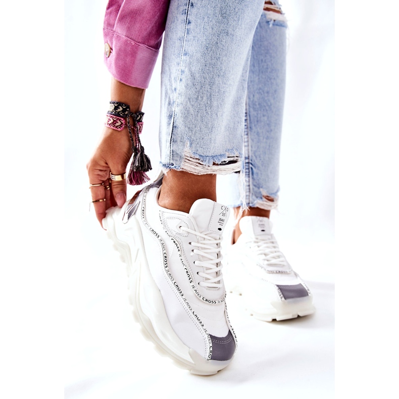 Cross Jeans Pantofi sport pentru femei încrucișează blugi II2R4017C White alb 3