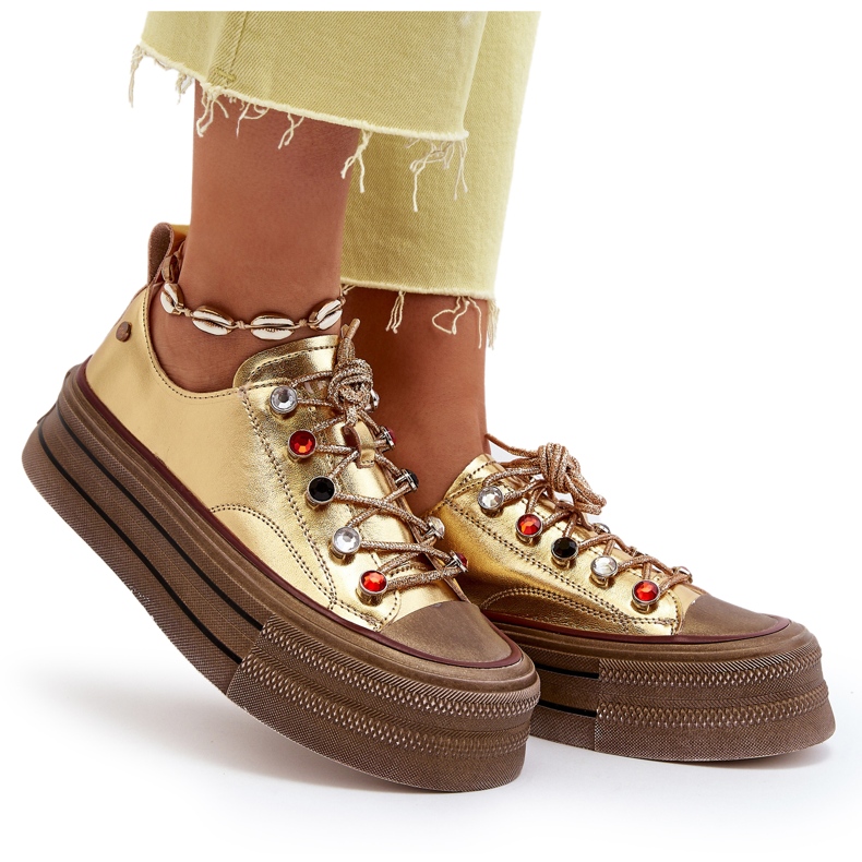 Pantofi de damă cu platformă GOE NN2N4055 Aur de aur 6