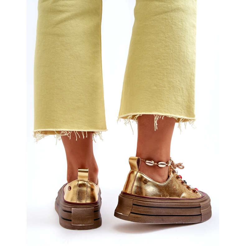 Pantofi de damă cu platformă GOE NN2N4055 Aur de aur 5