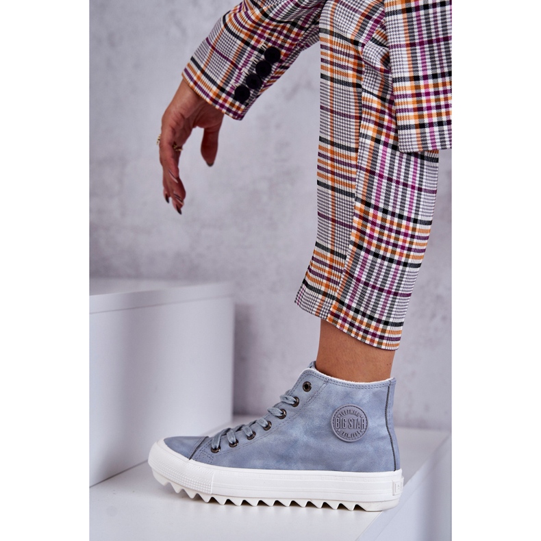 Star Big Star EE274115 pentru femei, adidași albastru deschis 4