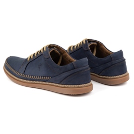Antex Pantofi pentru bărbați din piele Model casual 313GT Blue Navy albastru 3