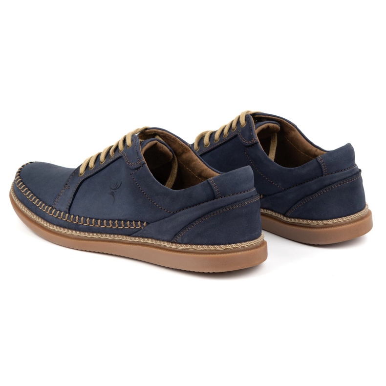Antex Pantofi pentru bărbați din piele Model casual 313GT Blue Navy albastru 3