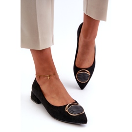 Pompe de femei cu toc scăzut pentru femei cu eco-eco-s.barski KV27-037 Negru 2