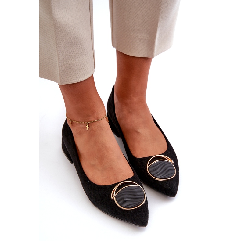 Pompe de femei cu toc scăzut pentru femei cu eco-eco-s.barski KV27-037 Negru 3