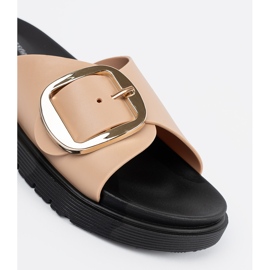 Seastar Flip -flops pentru femei bej cu o cataramă de aur 1 Seastar Flip -flops pentru femei bej cu o cataramă de aur 1