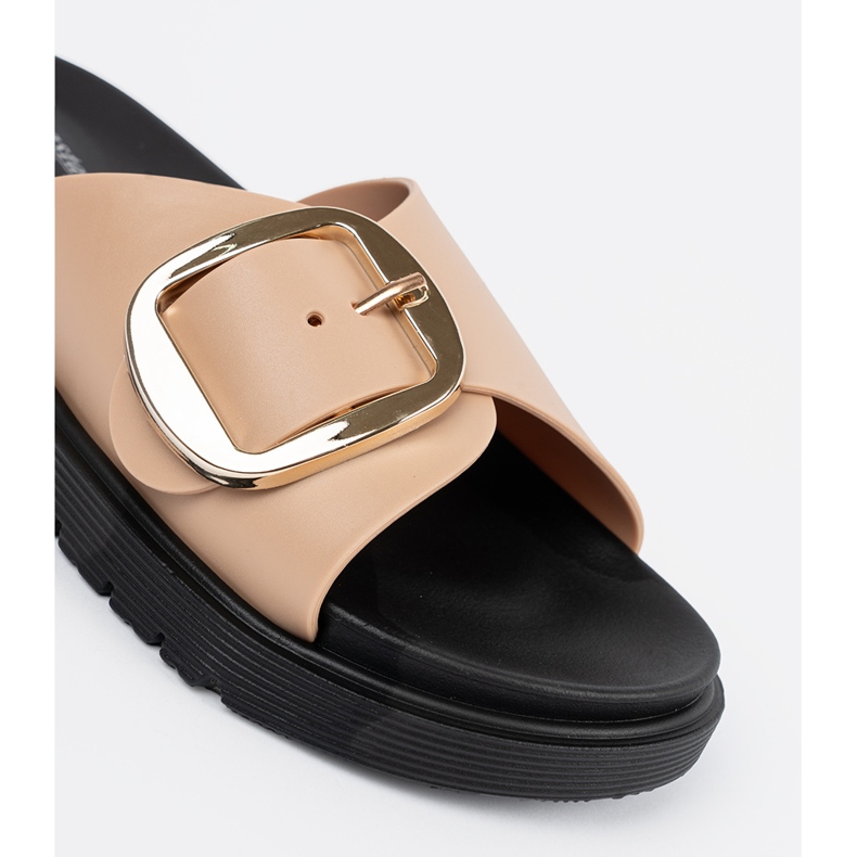 Seastar Flip -flops pentru femei bej cu o cataramă de aur 1 Seastar Flip -flops pentru femei bej cu o cataramă de aur 1