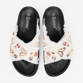 Seastar Flip -flops alb pe o platformă neagră cu ace 4
