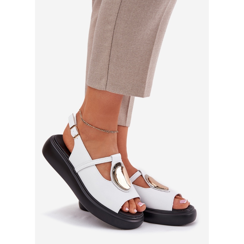 S.Barski Sandale pentru femei elegante din piele S. Barski GR51-603 Alb 1