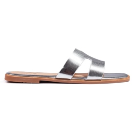 Flip-flops clasici argintii dama 3