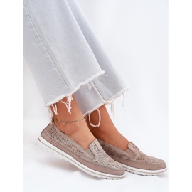 EVento Zlota OpenWork Openwork Loafers de aur 5