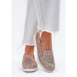 EVento Zlota OpenWork Openwork Loafers de aur 2