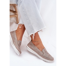 EVento Zlota OpenWork Openwork Loafers de aur 6