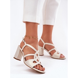 Sandale de la nivel înalt pentru femei Sergio Leone SK884 Pearl bej 2