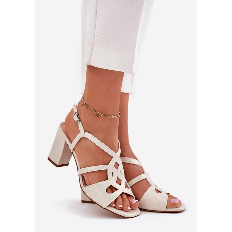 Sandale de la nivel înalt pentru femei Sergio Leone SK884 Pearl bej 1